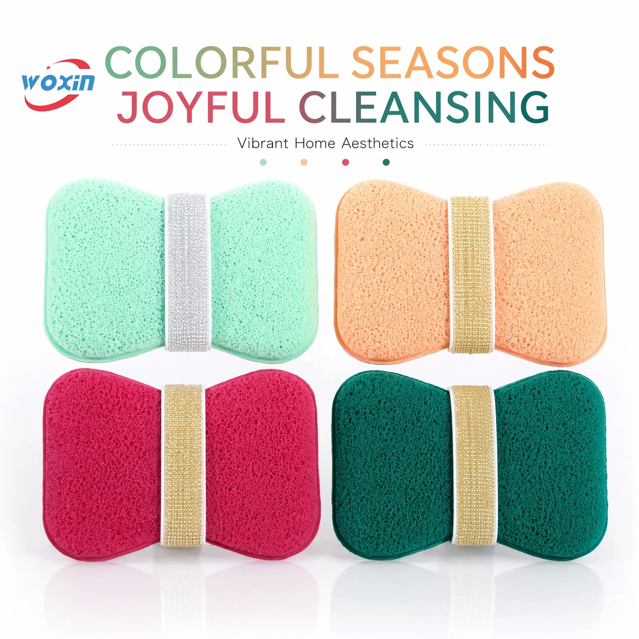 Woxin Household Cleaning Tools & Accessories Hand Catch Damp Scrub Dust Sponge Kitchen Cleaning Face Body Bath Soap Bar Bag