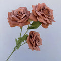 New Style Silk Artificial Flowers Single 3 Heads Rose  for Wedding Decoration