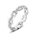 Fashion Trendy Interlocking Design 925 Sterling Silver Finger Rings for Women