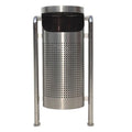Outdoor Standing Steel Iron Garbage Trash Can Outside Park Retro Metal Rubbish Litter Bin Patio Commercial Recycle Waste Bin