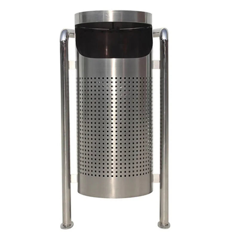 Outdoor Standing Steel Iron Garbage Trash Can Outside Park Retro Metal Rubbish Litter Bin Patio Commercial Recycle Waste Bin