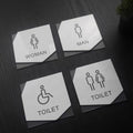 Customized Acrylic Toilet Sign Door Plates Hotel Bathroom Sign Women Men Restroom Sign Sticker
