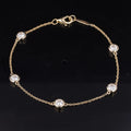 Starsgem Fine Jewelry Women Link Chain 14k Gold HPHT Lab Grown Diamond Tennis Bracelet