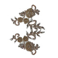 Light Gold Embroidered Beaded Patch Appliques for Dresses