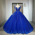 Illusion Navy Blue Ball Gown 15 Glitter Quinceanera Dresses Jancember RL256