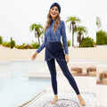 Custom Women's Four-Piece Modest Burkini Set Islamic Swimwear with Turban Waterproof for Beach Wear