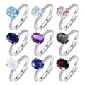 KH066 Abiding Fine Jewelry Factory Oval 7x9mm Gemstone Half Eternity Women 925 Sterling Silver Custom Engagement Ring