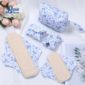 6Pcs Reusable Breathable Cloth Sanitary Pads Super Absorb Washable Organic Cotton Menstrual Pads Leak Guard 1 Bag for Women