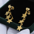 Korean Earrings 18k Gold Plated Star Pendant Long Stud Earrings for Women