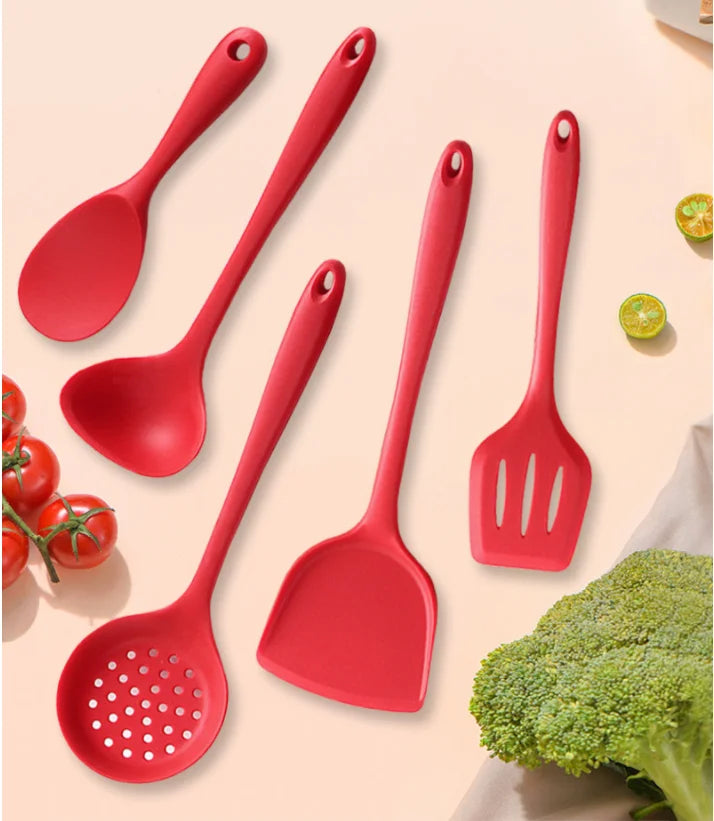 Silicone Non-Stick Kitchen Utensils Spatula Set Cookware Accessories