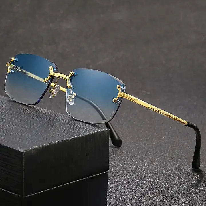 LBAshades Frameless Trendy Sunglasses 2024 Luxury Brand Rectangle Rimless Custom Sunglasses Men Women