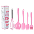 Hot Sell Baking Tools 5 Pcs Heat Resistant Non Stick Silicone Spatula Brush Set