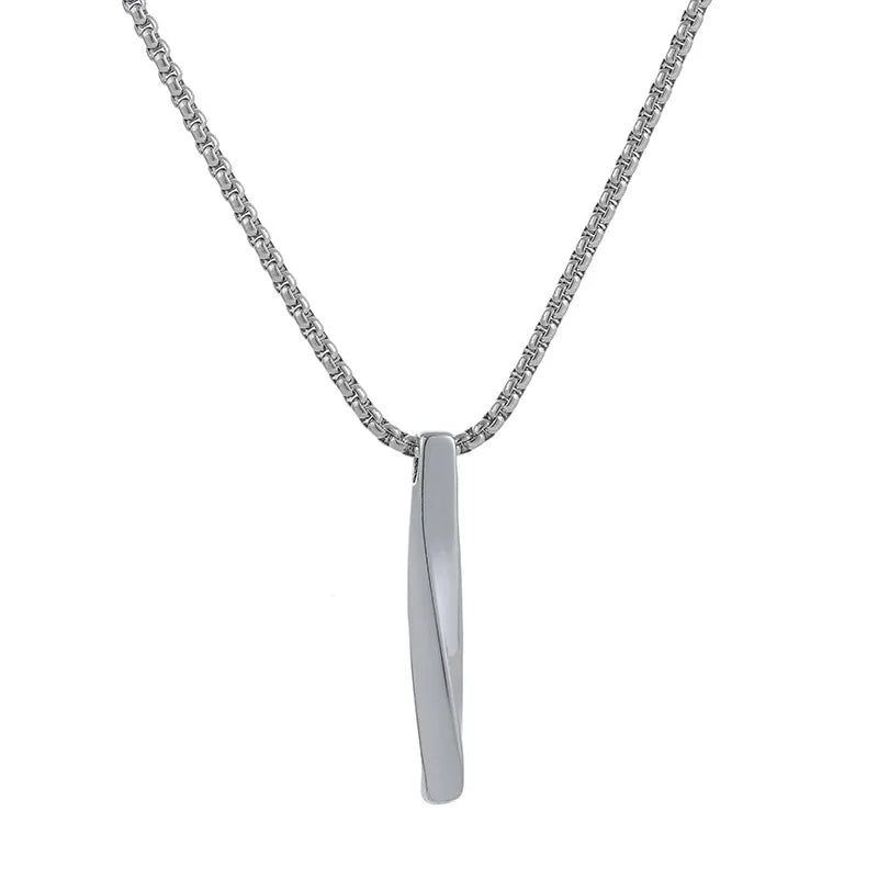 Fashion Jewelry Creative Geometry Pendant Stainless Steel Hip Hop Box Chain Necklace for Men