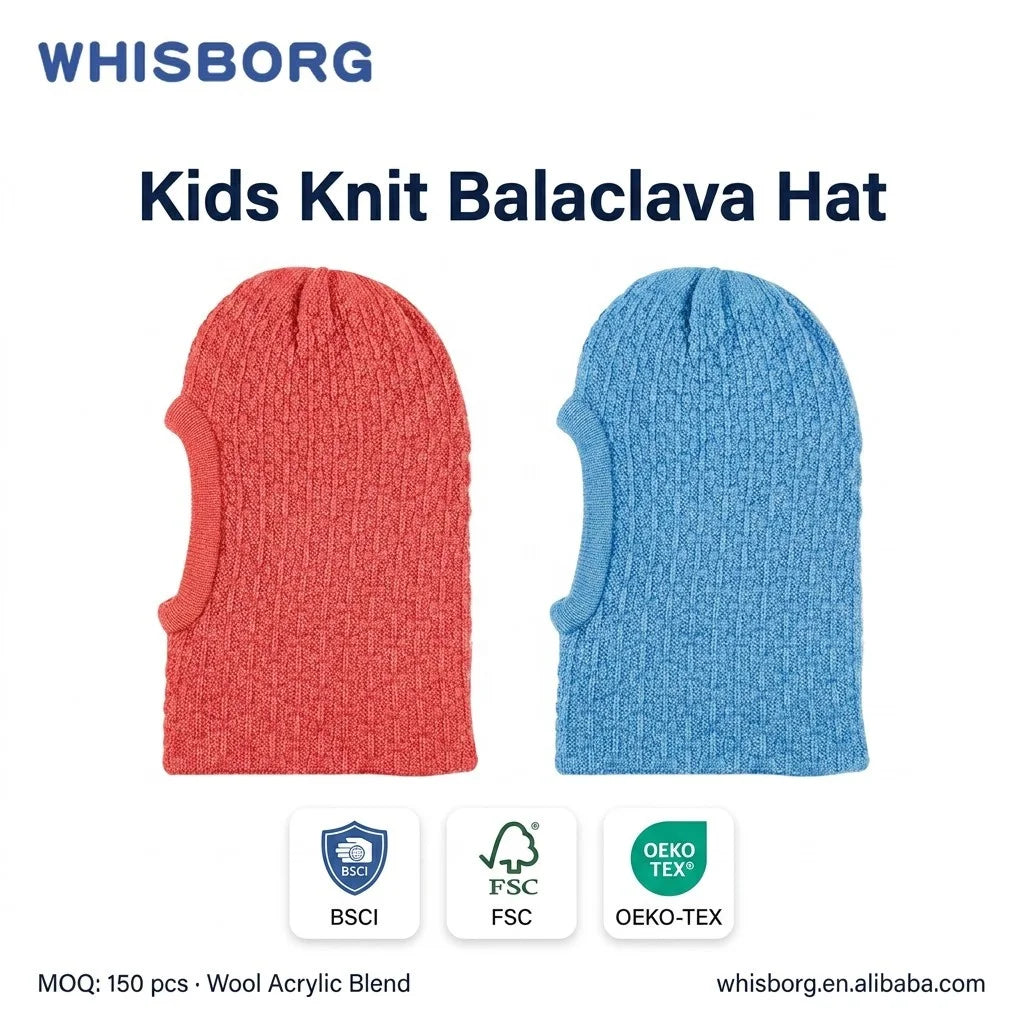 Manufacturer Designer Kids Full Face Ski Mask Winter Balaclava Windproof Skull One Hole Knitted Sports Beach Custom Color Unisex