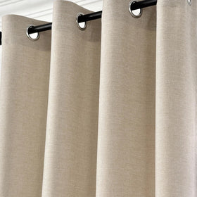 XinLan Popular Rideaux Curtain Set Hotel Bed Room Divider Linen Texture Grommet Rod Curtain