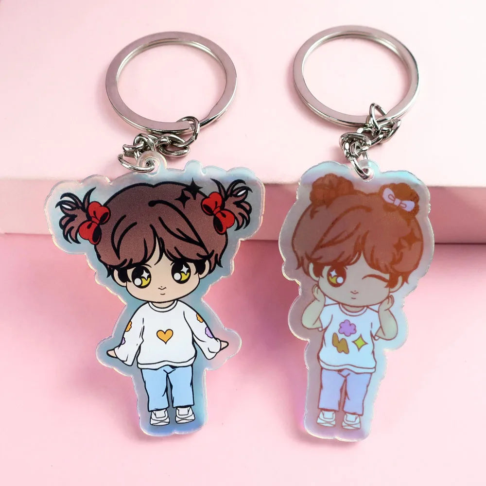 Korean Style Acrylic Pendant Kpop Plastic Key Chains