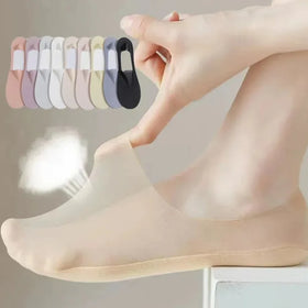 Women's Summer Breathable Invisible Socks No Show Invisible Hidden Boat Anti-slip Low Cut Woman Socks