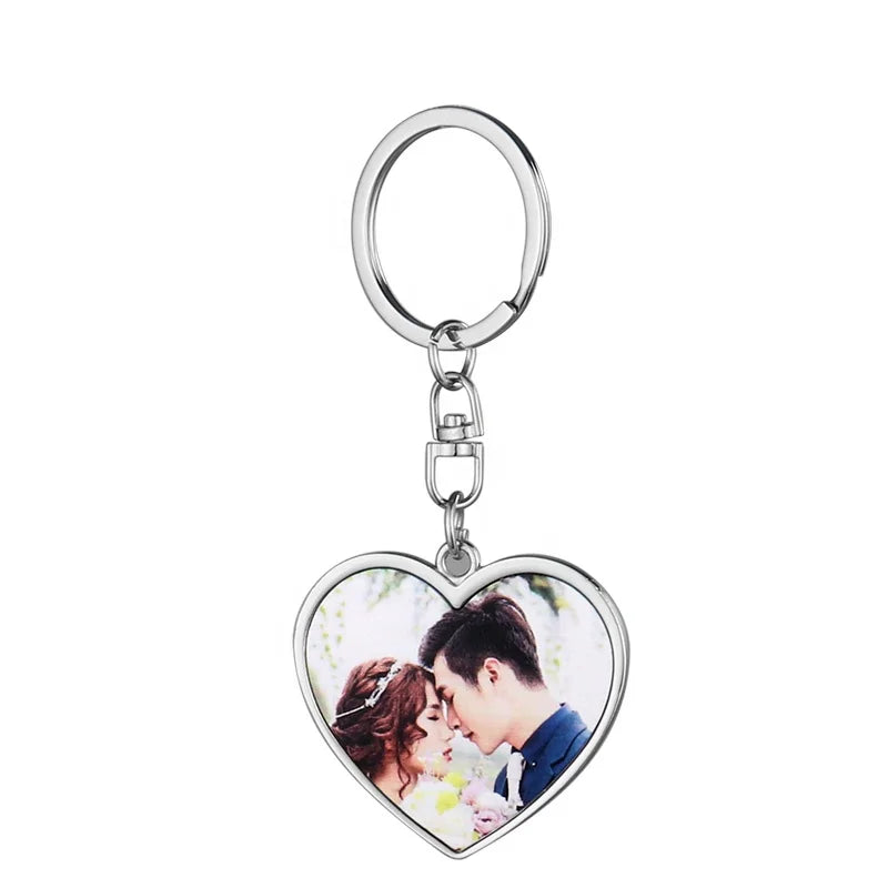 Blank Heart Shape Sublimation Double-sided Printed Blank Metal Keychains