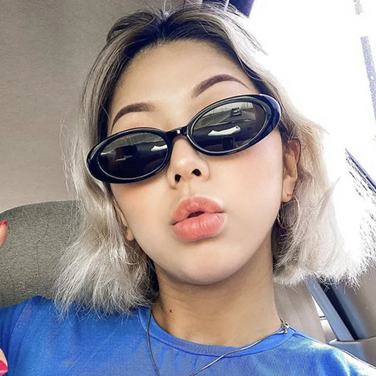 2021 New Gold Oval Small Frame Sunglasses Retro Hip-hop Style UV400 Lenses Metal Hinge Wholesale