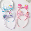 Large Bow Children Beautiful Princess Hair Accessories Shaker Glitter Sequin Transparent Kids Non Slip Knot Headband With Teeth