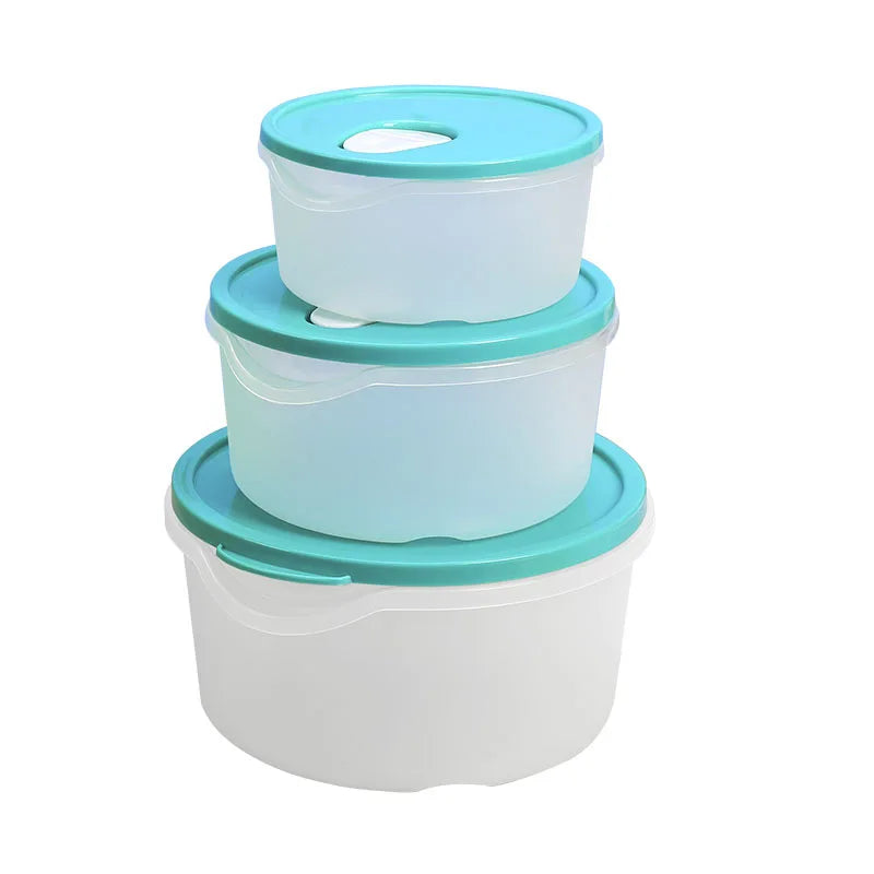 OWNSWING 3pack Plastic Containers Kitchen Storage Box Set Microwave and Refrigerator Lunch Box Storage Bowl with Plastic Lid