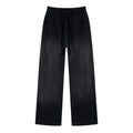Custom Streetwear Vintage Loose Drawstring Pant Men Heavy Cotton Flared Straight Wide Leg Acid Wash Distressed Baggy Sweatpants