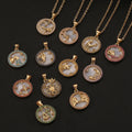 18k Gold Plated Gemini Aries Taurus Gemini Cancer Lion Virgo Libra Sagittarius Zircon Necklace