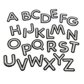 New Design Custom Made Silver A-Z Alphabet Sequin Letter Patches Iron on Clothes Bag Hat