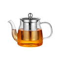 Custom Made Heat Resistant Glass Teapot with Stainless Steel Infuser Stove-top Safe Glass Kettle