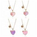 BFF Trendy Gold Plated Children's Necklace Set Cute Pink Flowers Heart Stars for Parties Anniversaries Engagements and Gifts