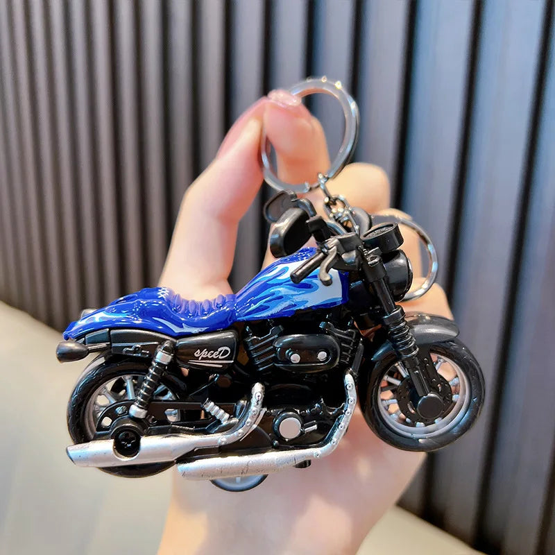 Wholesale Motorcycle Keychains Mini Motorbike Model Toy Key Ring Biker Souvenir Gifts Keyrings