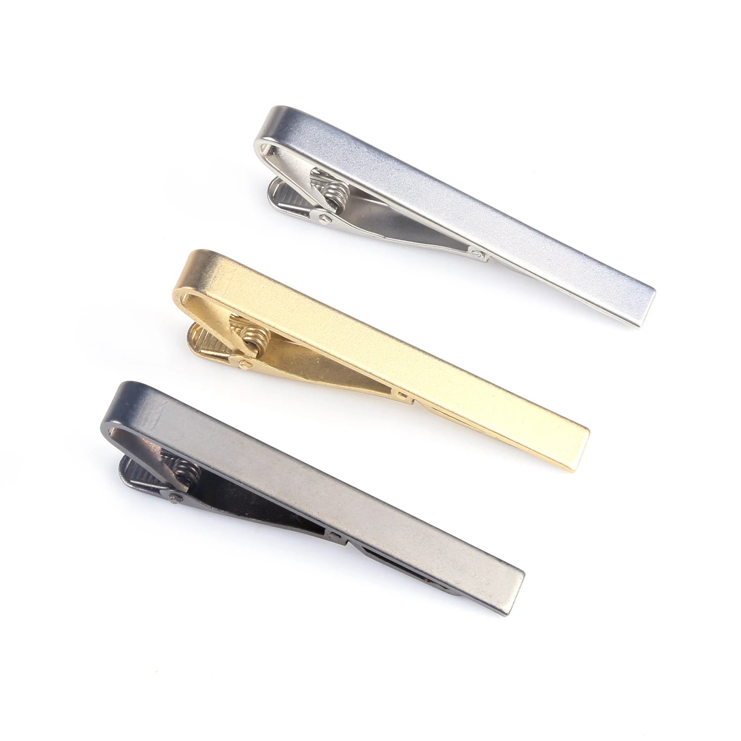 Luxury Men's Stainless Steel and Brass Tie Clip Set-Formal Business Wedding Accessories Eco-Friendly