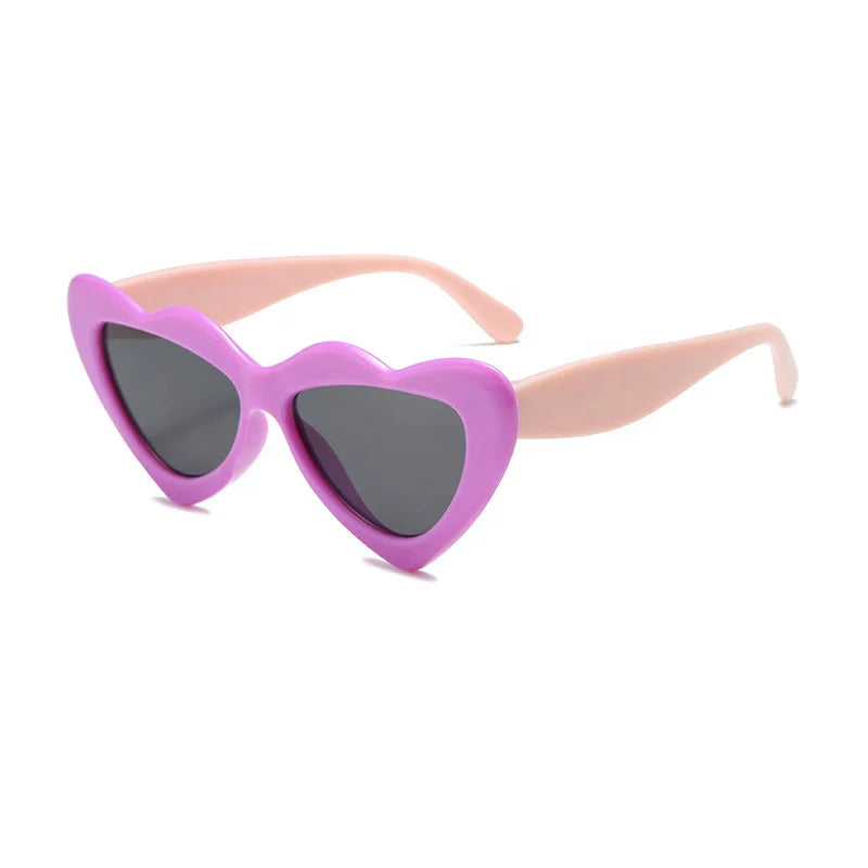 2024 Low Price New Heart Shaped Kid Sunglasses Fashion Pink Love Heart Sunglasses For Girl Gift