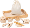 New Arrival Simulation Wood Sensory Bin Tools with Wooden Tray Montessori Educational Pretend Kitchen Toys for Toddlers Kids