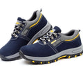 Breathable Anti-Smash Puncture Proof Genuine Leather Slip-On Steel Toe Work Boots Safety Shoes for Men Women for Factory Use
