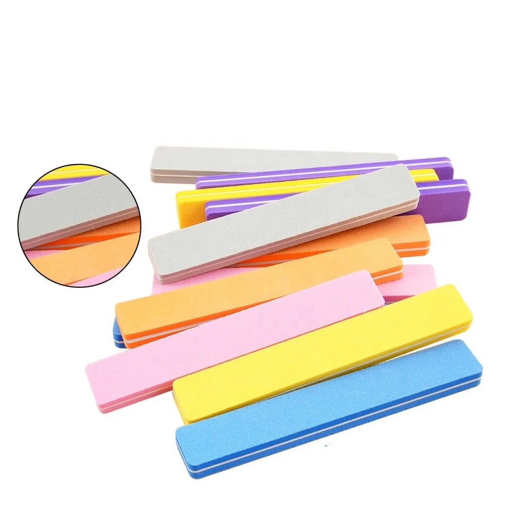 Wholesale Square Nail Sanding Buffer Block Sponge File Double Sided Files Polisher Polishing Manicure Nails Art Tools 100/180