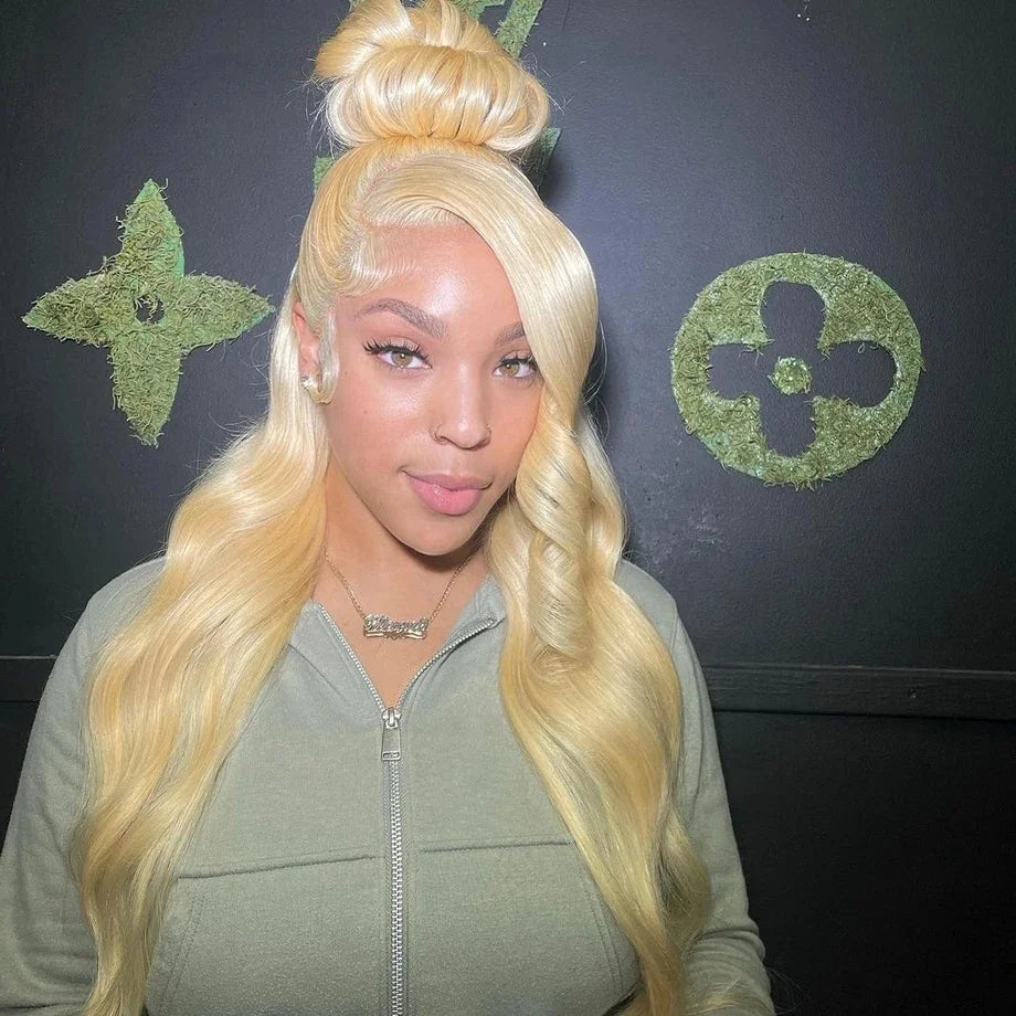 Perruque Bresilienne Frontal Wigs 100% Vierges Lace Front Human Hair Blonde Body Wave Frontal Wig 13*4 14inch Wigs