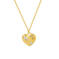 French Style Stylish Retro Zircon Heart Stud Stainless Steel Necklace and Earrings Jewelry Set