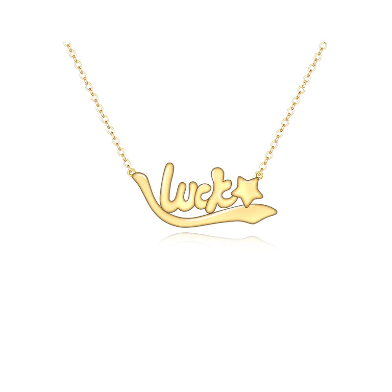2024 New Design Fine Jewelry Sterling Silver 925 Dainty 18K Gold Plated Letters Necklace for Women