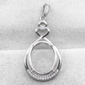 Sterling Silver 13*16mm Semi Mount Pendant Empty Frame Blank Support Setting S925 Base Holder Without Center Stone for DIY Inlay