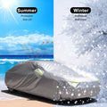 Woqi Universal Sedan Car Cover Waterproof All Weather Car Covers for Automobiles Outdoor Rain Hail Wind Proof Full Protection