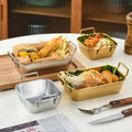 Wholesale 304 Stainless Steel Serving Tray with Handle Snack Plate Golden Food Container for Fried Chicken Kitchen Restaurant