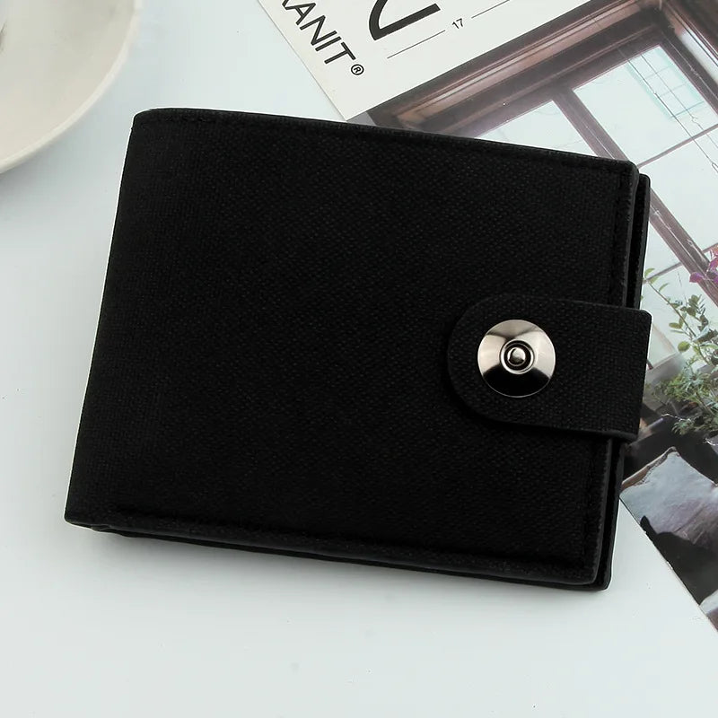 Men's Casual Cloth Pattern Short Driver's License Wallet Business Men Wallet Wholesale Canvas Wallet