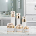 Gold White 15ml 30ml 50ml 100ml 120ml Plastic Empty Cream Acrylic Jars Set for SkinCare Cosmetics Lotions 30g Capacity Free