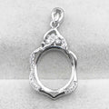 Sterling Silver 13*15mm Semi Mount Pendant Empty Frame Blank Support Setting S925 Base Holder Without Center Stone for DIY Inlay