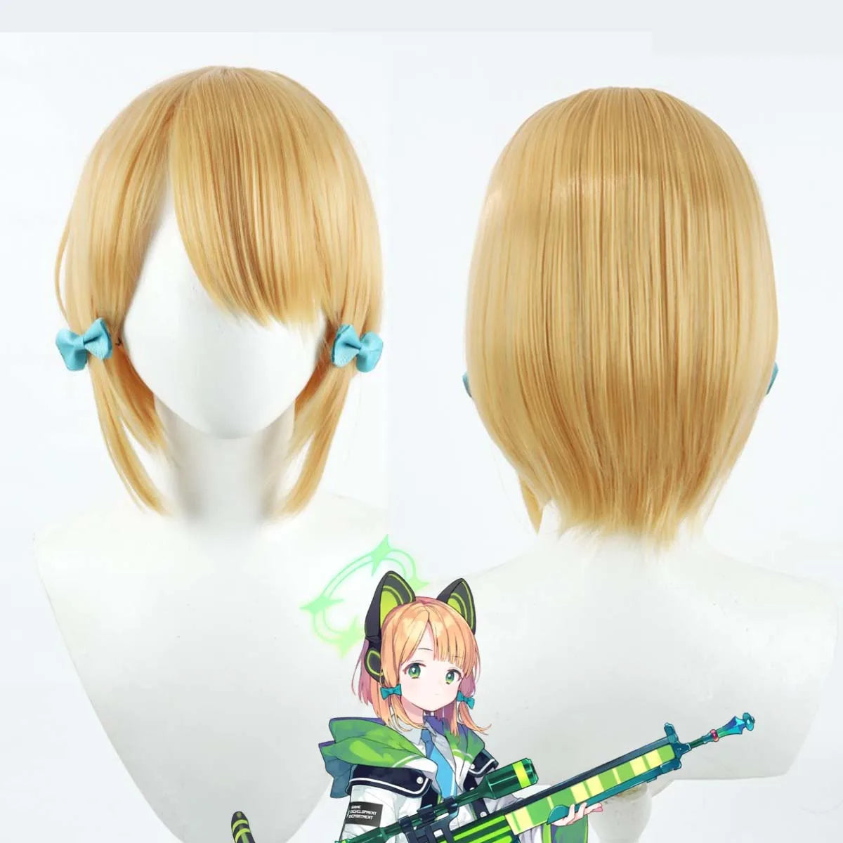 Game Blue Archive Sabai Midori Cosplay Synthetic Hair Heat Resistant Wig GAHC-026