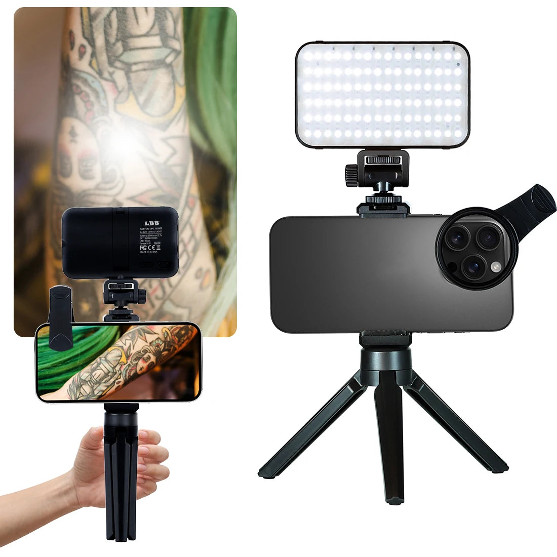 LBB Tattoo CPL Light LED Tattoo Fill Light Cartridges Tattoo Light Reflective for Body Art Vision