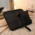 Cangli Foldable Plastic Makeup Brush Case with Canvas Bag for Travel