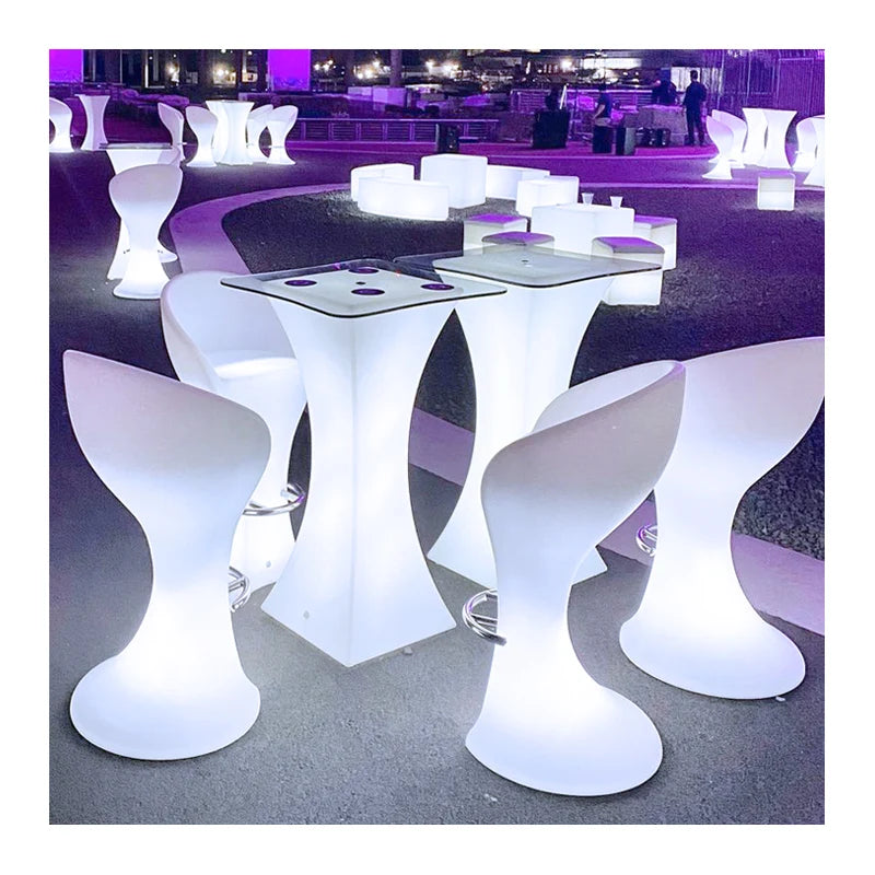 Mobilier Lumineux Bar Led Stool Chair Exterieur Comptoir Tabouret De Bar