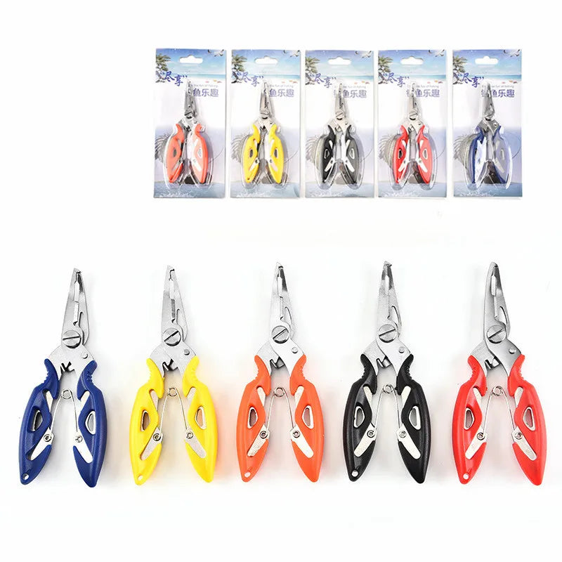 Wholesale 12.4CM 50g Red Blue Orange Black Yellow Aluminum Stainless Steel Fishing Pliers Stainless Steel Outdoor Fishing Pliers